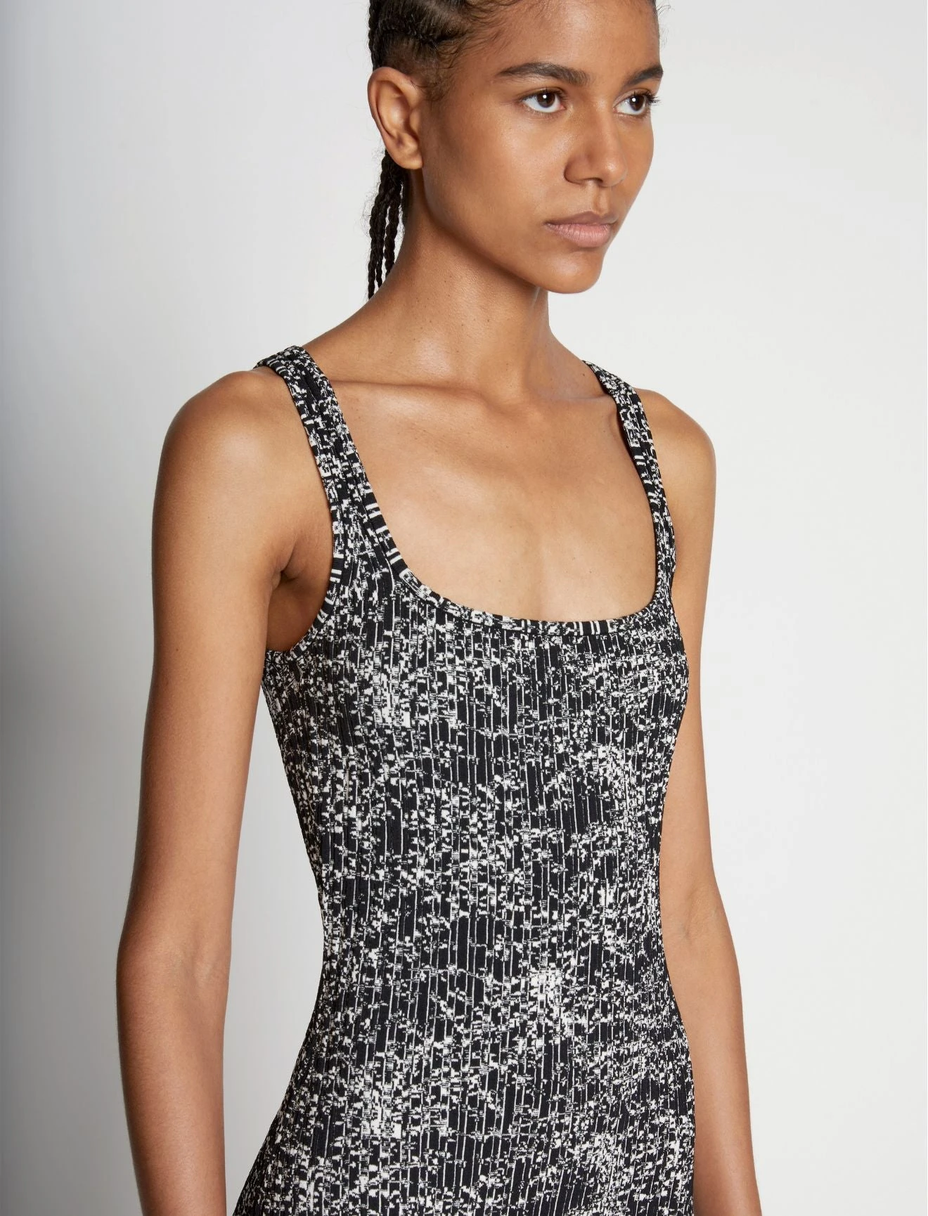 Proenza Schouler White Label | Speckle Knit Dress - Pearl/Black 5 Proenza Schouler White Label | Speckle Knit Dress - Pearl/Black - Image 5