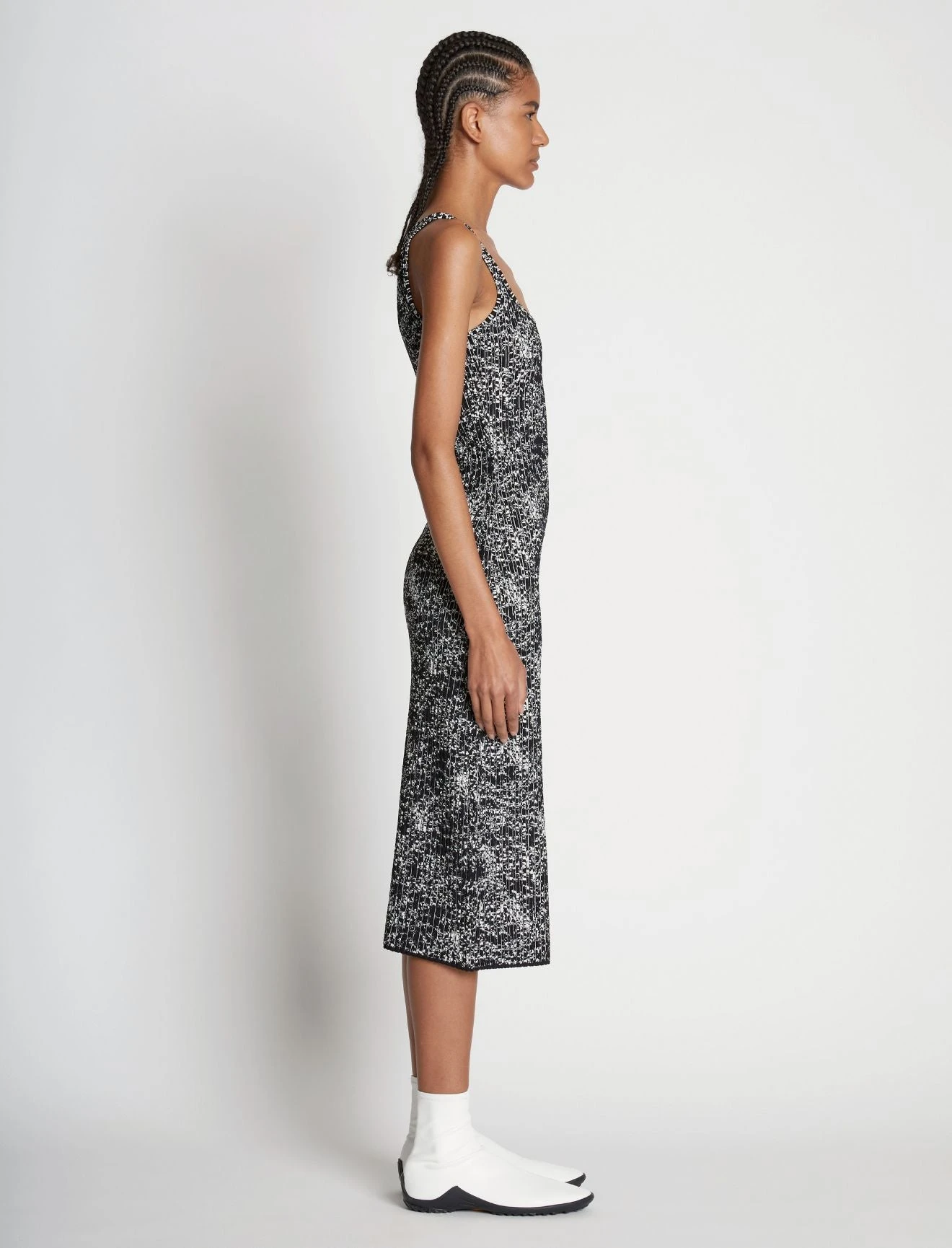 Proenza Schouler White Label | Speckle Knit Dress - Pearl/Black 3 Proenza Schouler White Label | Speckle Knit Dress - Pearl/Black - Image 3