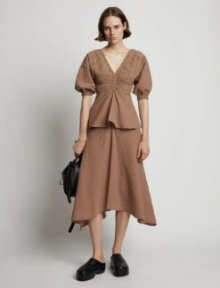 Proenza Schouler White Label | Gingham Long Sleeve Peplum Top - Coral/Black 8 Proenza Schouler White Label | Gingham Long Sleeve Peplum Top - Coral/Black -Clothing Best Sale 18897047 43581448 1320