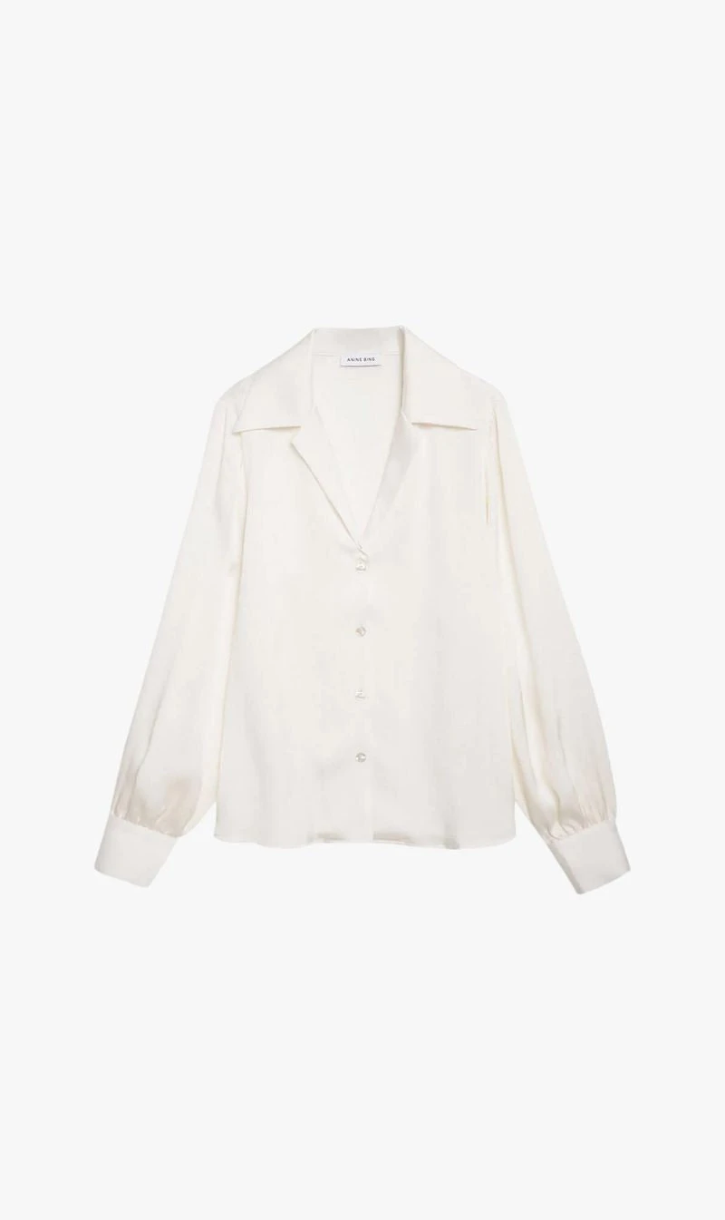 Anine Bing | Mylah Shirt - Pearl 1 Anine Bing | Mylah Shirt - Pearl