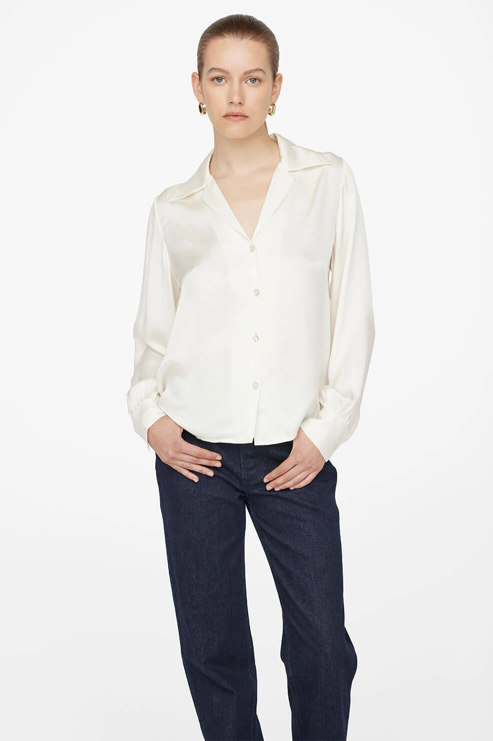 Anine Bing | Mylah Shirt - Pearl 3 Anine Bing | Mylah Shirt - Pearl - Image 3