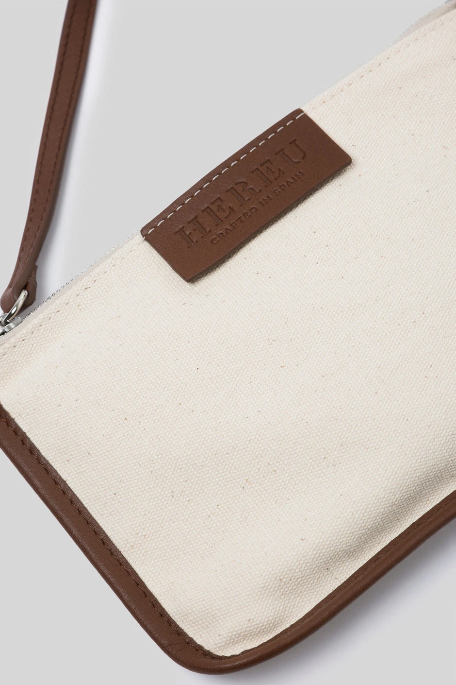Hereu | Calella Leather Trimmed Tote Bag - Beige/Chestnut 4 Hereu | Calella Leather Trimmed Tote Bag - Beige/Chestnut - Image 4