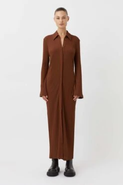 Camilla And Marc | Lumi Shirt Dress - Walnut -Clothing Best Sale C M CAMILLA AND MARC Lumi ribbed maxi shirt dress brown 2 1200x1800 2x af900eb9 cfe4 4d83 908b 3f6c3be28065
