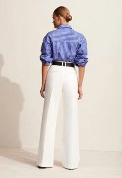 Matteau | Classic Stripe Shirt - Lapis -Clothing Best Sale Classic Stripe Shirt Lapis Stripe Summer Chino Lapis Stripe 4 5000x 7b7ef3df 1dd6 41bc b005 a7af3e260bc7