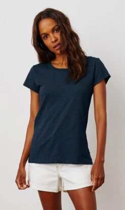 Velvet | Odelia Cotton Slub Crew Neck Tee - Aztec