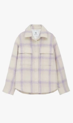 Anine Bing | Phoebe Jacket - Lavender And Cream Check