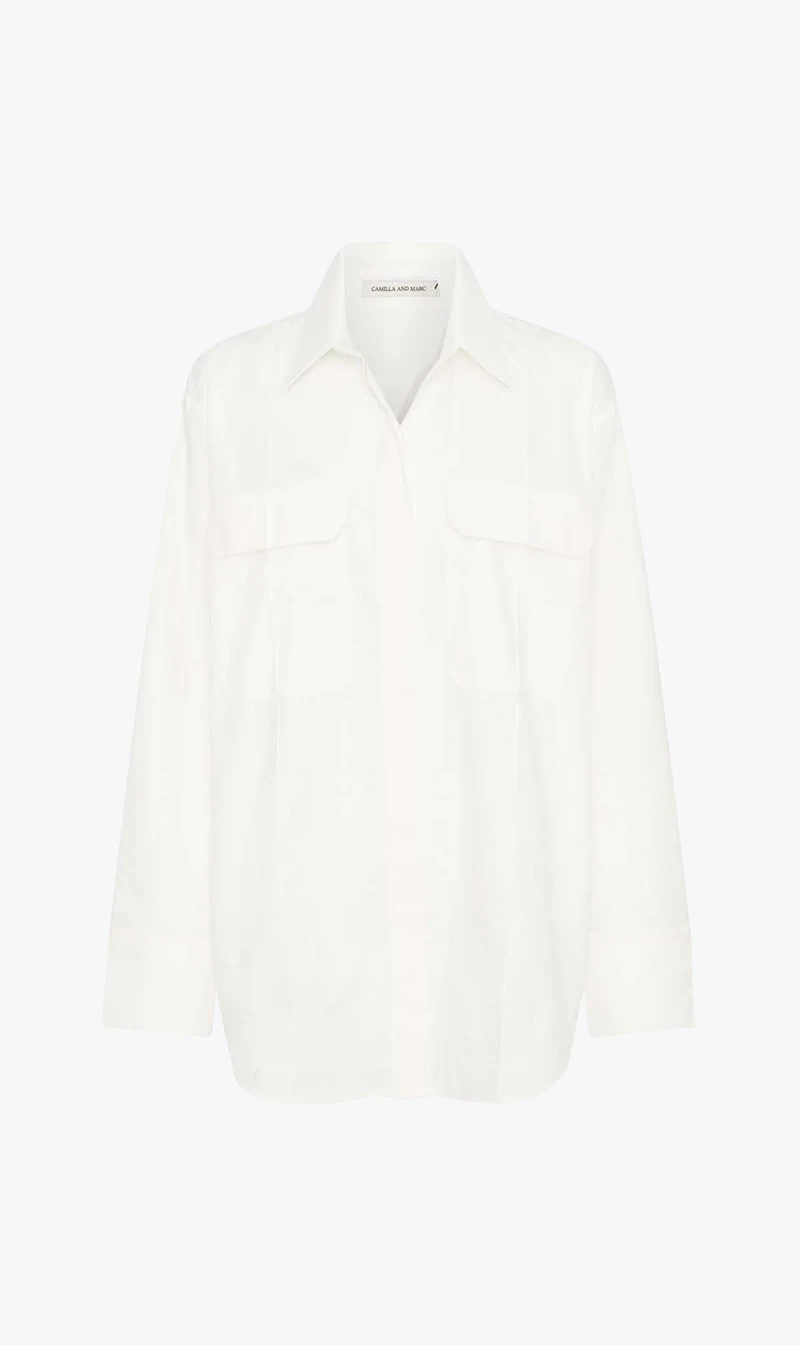 CAMILLA AND MARC | Hazel Oversized Shirt - White 1 CAMILLA AND MARC | Hazel Oversized Shirt - White