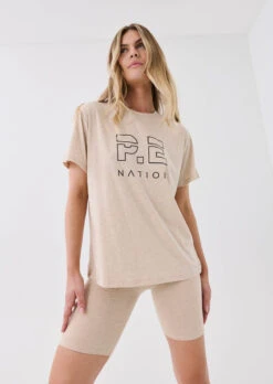P.E NATION PE Nation | Heads Up Tee - Warm Grey Marle -Clothing Best Sale PENATION D2 Q3 MAIN SEP22 S30 018 800x 678c5a54 d057 48c8 889f 359ba06aba67