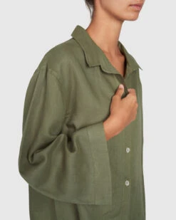 Jasmine And Will | Anjuna Linen Set - Olive -Clothing Best Sale S17 22059 Jasmine Will 0809