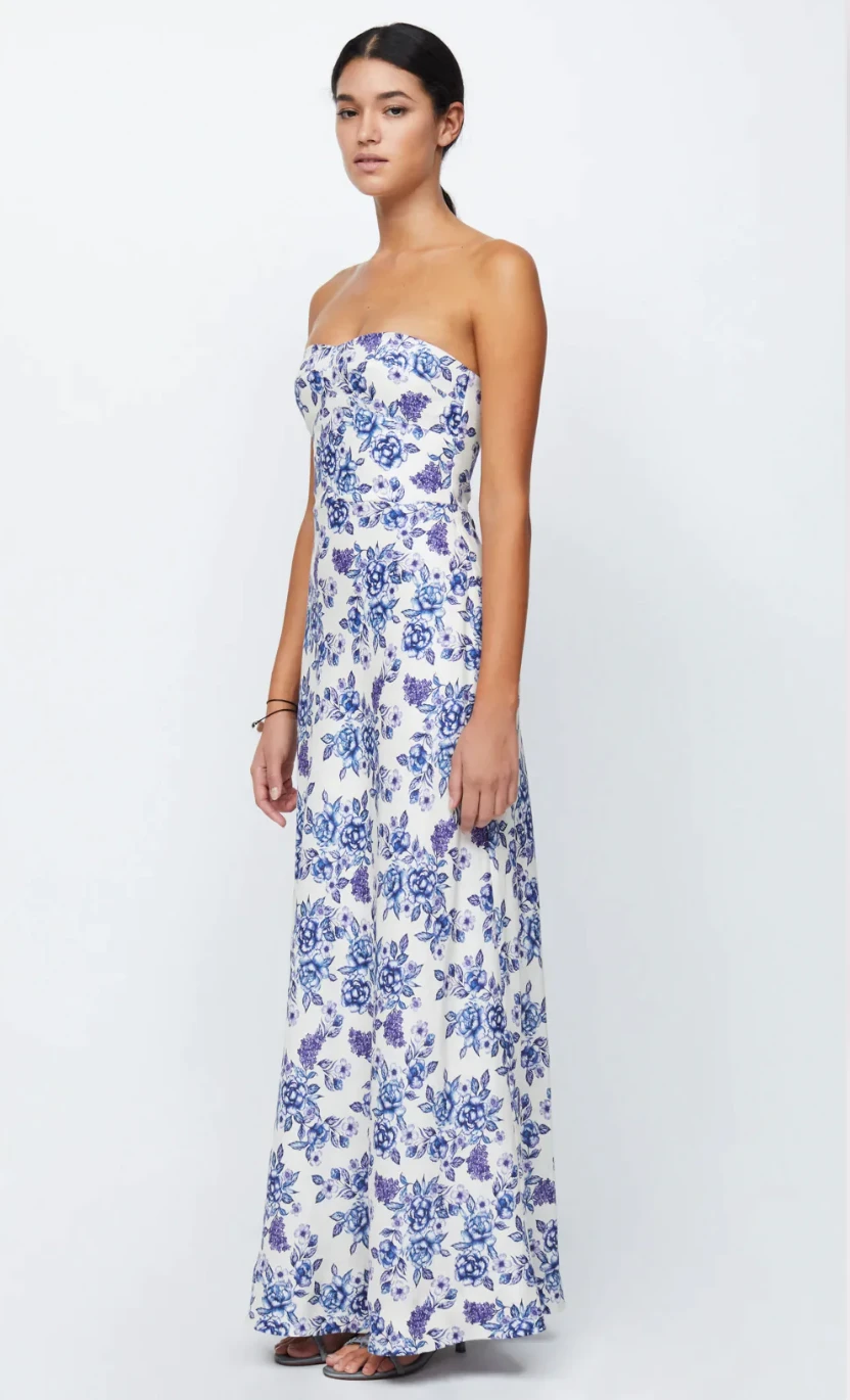 Bec + Bridge | Audette Strapless Maxi - Porcelain Floral 2 Bec + Bridge | Audette Strapless Maxi - Porcelain Floral - Image 2