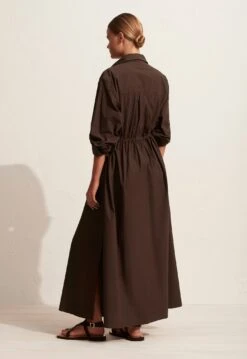 Matteau | Drawcord Shirt Dress - Carob -Clothing Best Sale The Drawcord Shirt Dress Carob 4 5000x b16cd3c6 e1ce 4c54 ab06 4a28c9fb3eaa