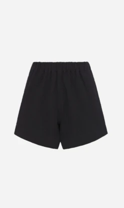 Bassike | Seersucker Pull On Mini Short - Black