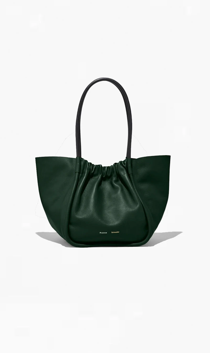 Proenza Schouler | Large Ruched Tote - Dark Green 1 Proenza Schouler | Large Ruched Tote - Dark Green