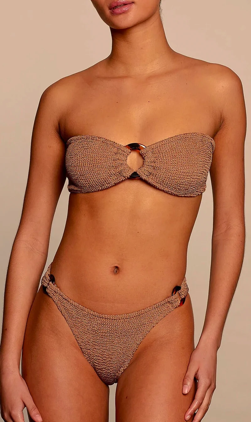 Hunza G | Gloria Bikini - Metallic Cocoa 1 Hunza G | Gloria Bikini - Metallic Cocoa