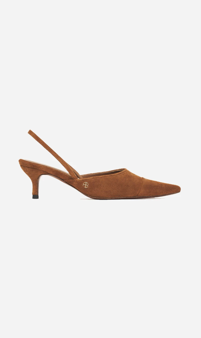 Anine Bing | Willa Slingback Heels - Toffee Suede 1 Anine Bing | Willa Slingback Heels - Toffee Suede